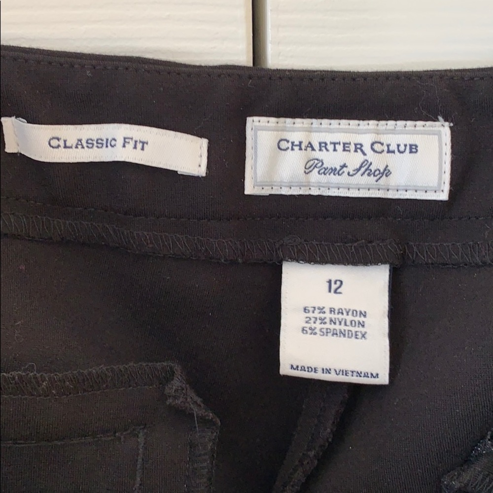 Charter Club Classic Fit Stretch Pants in Black - Picture 2 of 5